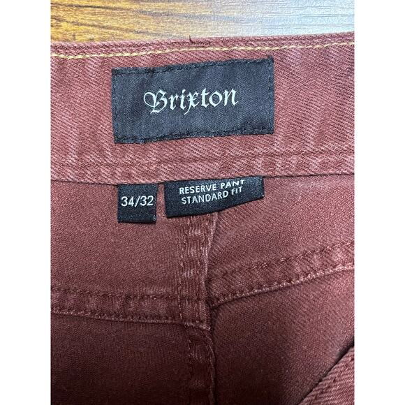 Brixton Mens Jeans Pinecone Brown Rust 34X30 Straight Leg Denim Pants - Picture 7 of 12